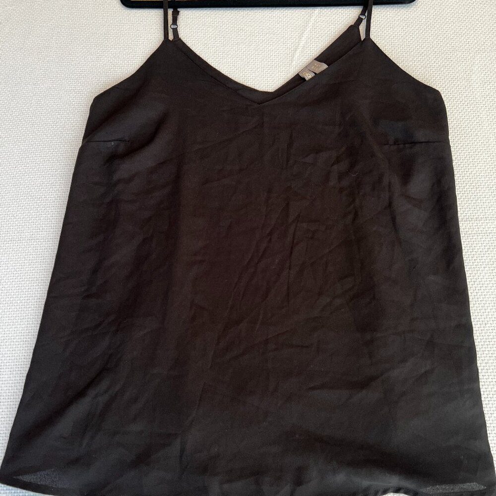 ASOS Black Adjustable Spaghetti Strap Soft Relaxed Camisole Top Size 4